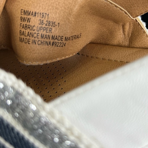 Comfortview Emma Sling BackCross Strap Blue Metallic Gold Womens Sandals Size:9w - Picture 11 of 11